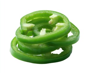 Stacked green pepper rings