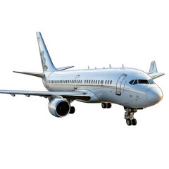 Obraz premium White Passenger Airplane 3d rendered, isolated on transparent background.