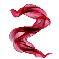 Obraz premium Abstract composition of floating red silk fabric wave pattern used for fashion, textile, background, and luxury decorative concept.