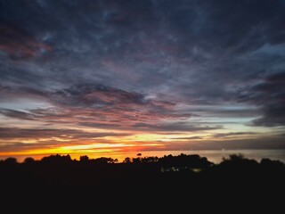 Sunset view of a sea near the beach