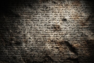 Aged stone tablet with handwritten text