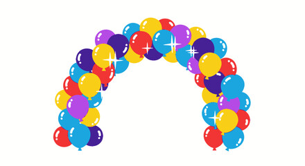 Colorful Balloon Archway for Celebrations and Events Decoration.