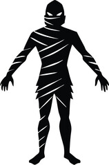 halloween mummy silhouette vector