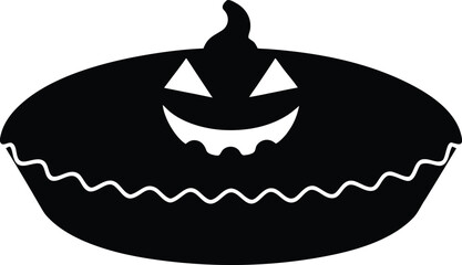 halloween pumpkin pie silhouette vector illustration