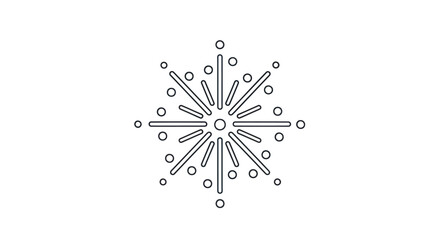 Simple Black Line Art Starburst Design.