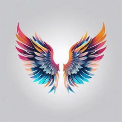 Fototapeta premium Vibrant Colorful Angelic Wings Abstract Artistic Digital Illustration