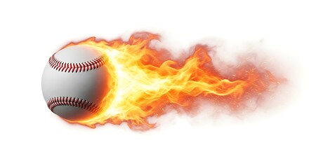 Burning Baseball, Intense Focus, Fast Pitch, Extreme Sport, Fiery Throw.