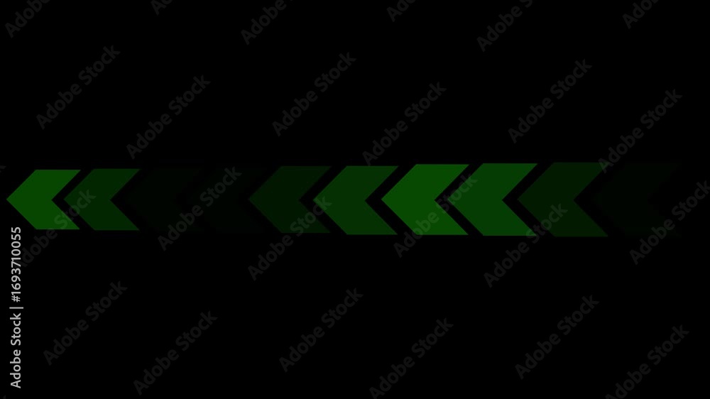 Poster dark green chevron arrows in two rows fading on black background gradient