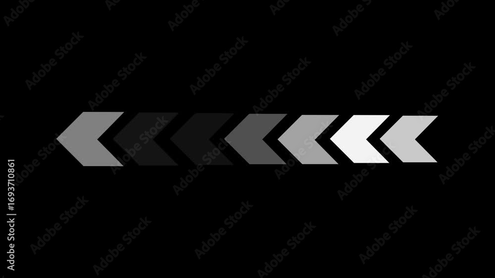Poster gradient of leftward pointing chevron arrows on black background direction