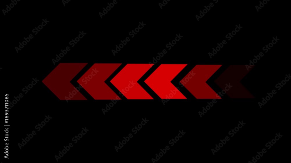 Poster gradient red chevron arrows pointing left on black background image photo
