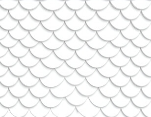 Seamless White Scallop Pattern Background with Abstract 3D Geometric Scale Texture
