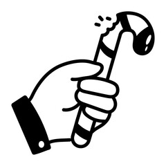 A sketchy style icon showing a candy cane
