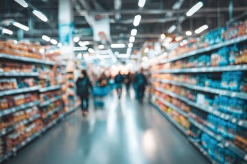 Obraz premium Blurred supermarket aisle (15)