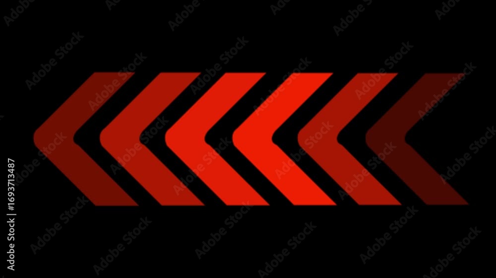 Poster red arrows moving backward on black background with gradient effect direction movement