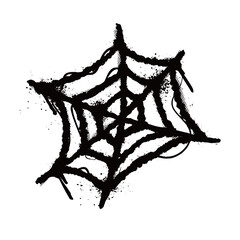runge graffiti hand-drawn spiderweb illustration with ink splatter