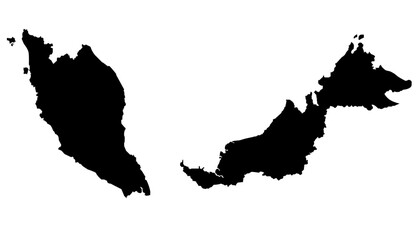 Malaysia Map Shade Black (700x400 px)