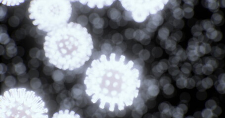 In a captivating display of natures smallest forms, swirling microorganisms pulse in a dance of life against a blurred backdrop. Their delicate structures showcase the beauty of the unseen world.