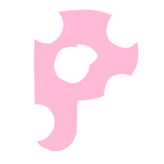 P Alphabet Hand Drawn Style And Pink Design Font Design P Alphabet Isolated