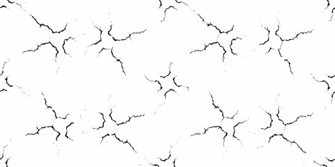 Abstract seamless pattern of black cracks on a white background for design and texture
