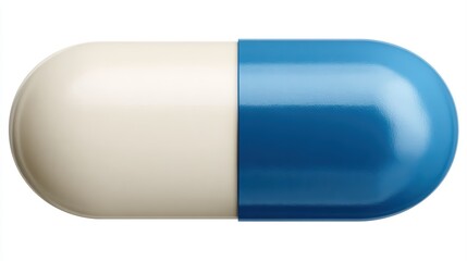 HighResolution Isolated Image of a Striking Blue and White Pill on Transparent Background Ideal for Pharmaceutical, Healthcare, and Medical Projects, Boosting Trust and Expertise.
