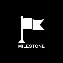 Milestone icon isolated on black background