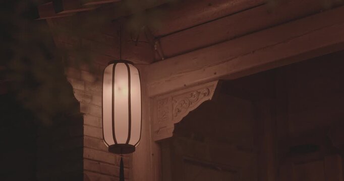 Traditional Lantern Illuminating Architectural Details
