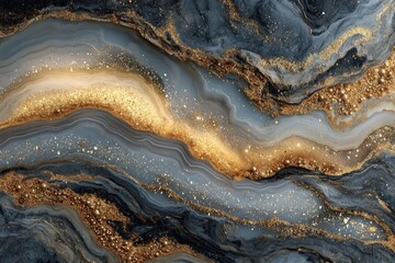 Fototapeta premium Abstract marbled design with gold glitter