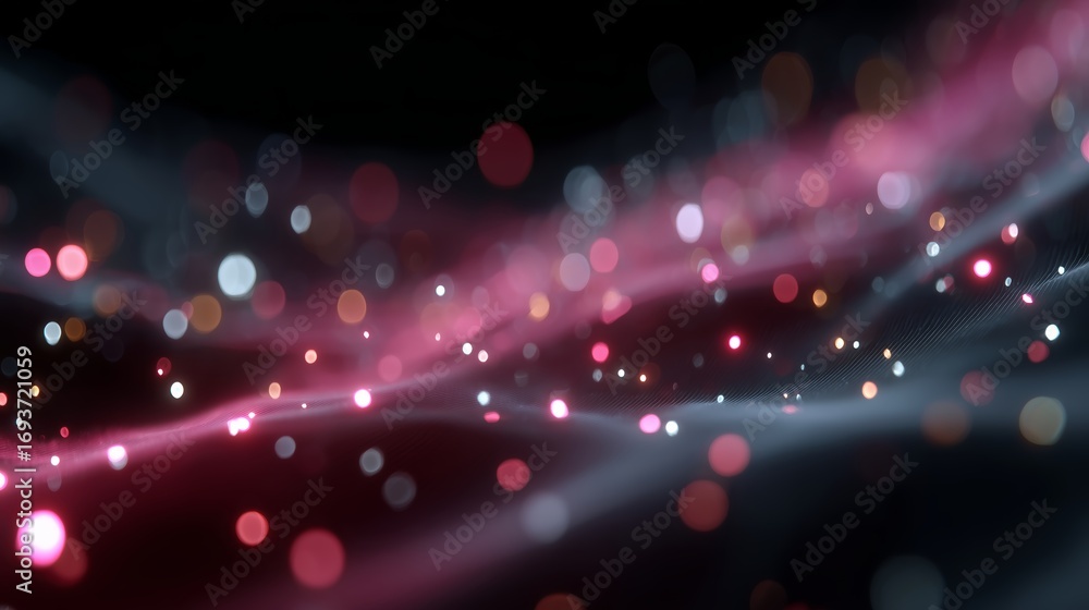 Poster colorful abstract light patterns create a vibrant atmosphere in a dark setting during an artistic di