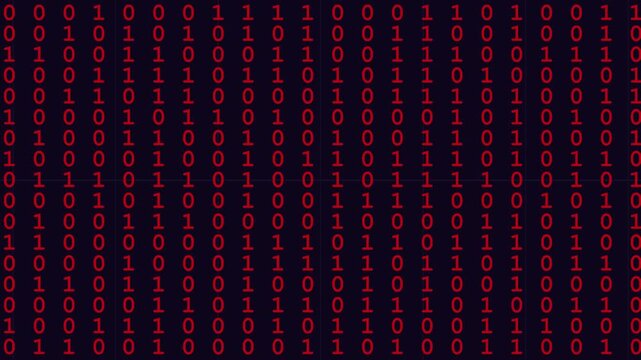 4k stock | Binary code number animation 1 and 0