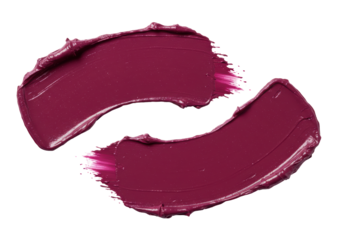 Isolated dark red lipstick smear strokes, brushstrokes for creative design, no background