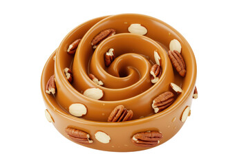 Isolated festive swirl caramel candy pecans almonds for Thanksgiving holiday gift