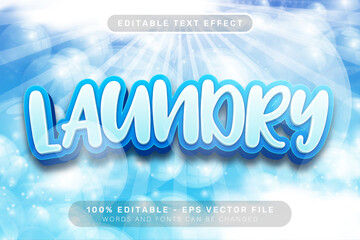Laundry 3D Text Effect Editable Typography Design For Cleaning And Washing Service