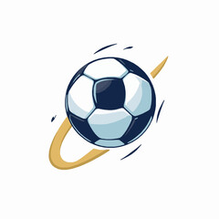 Soccer Ball with Yellow Ring Orbiting on White Background football sport