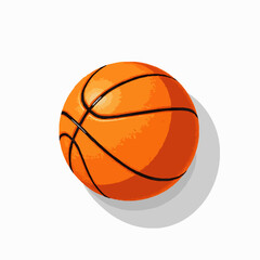 Fototapeta premium Orange Basketball With Black Lines And Shadow On White Background sport game