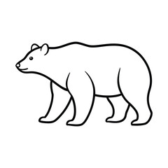 Bear walking on all fours outline drawing