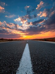 Asphalt road at sunset (4)