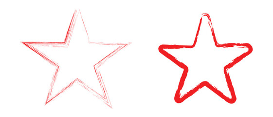 Star icon with grunge texture icon. Vintage retro style Black silhouette star Grungy artistic template isolated on white background. Vector illustration