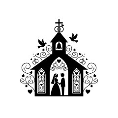 Wedding Church Silhouette