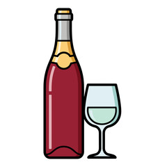 Wine Bottle and Glass