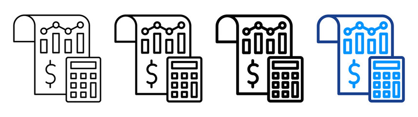 Income Statement Icon Different Style Outline Collection Set