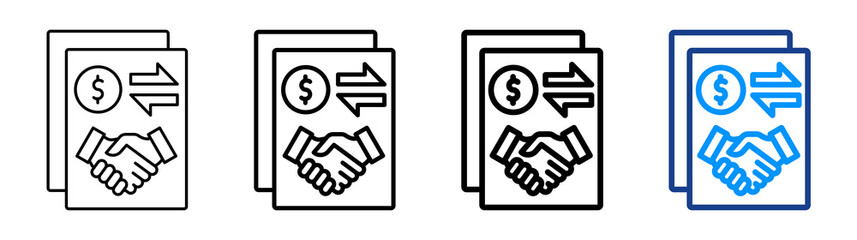 Transaction Sheet Icon Different Style Outline Collection Set