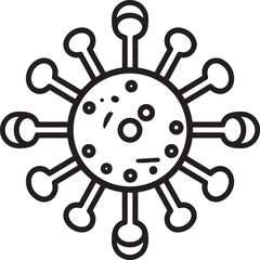 Fototapeta premium Minimal Virus Icon Silhouette Black Vector Illustration for Pandemic and Disease Theme