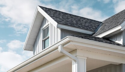 Exterior of a house with a peaked roof
