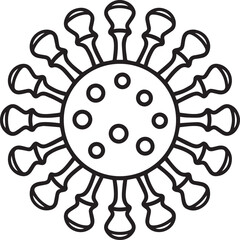 Minimal Virus Icon Silhouette Black Vector Illustration for Pandemic and Disease Theme