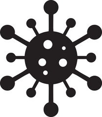 Minimal Virus Icon Silhouette Black Vector Illustration for Pandemic and Disease Theme
