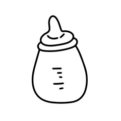 Outline baby new born doodles decoration element design. game, education, sock. baby newborn element doodle