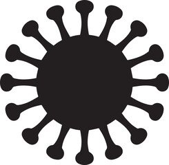 Minimal Virus Icon Silhouette Black Vector Illustration for Pandemic and Disease Theme