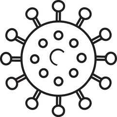 Minimal Virus Icon Silhouette Black Vector Illustration for Pandemic and Disease Theme