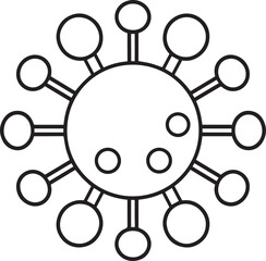 Minimal Virus Icon Silhouette Black Vector Illustration for Pandemic and Disease Theme