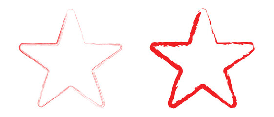 Star icon with grunge texture icon. Vintage retro style Black silhouette star Grungy artistic template isolated on white background. Vector illustration